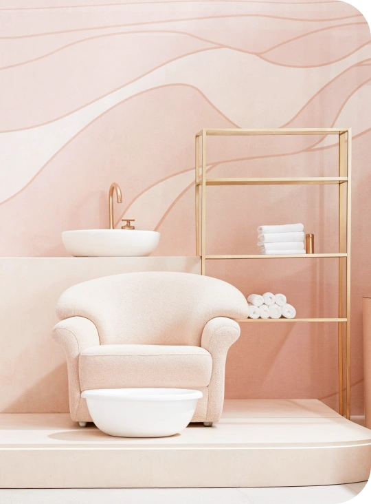 Hair Wash Area Interior with Honpo Installation